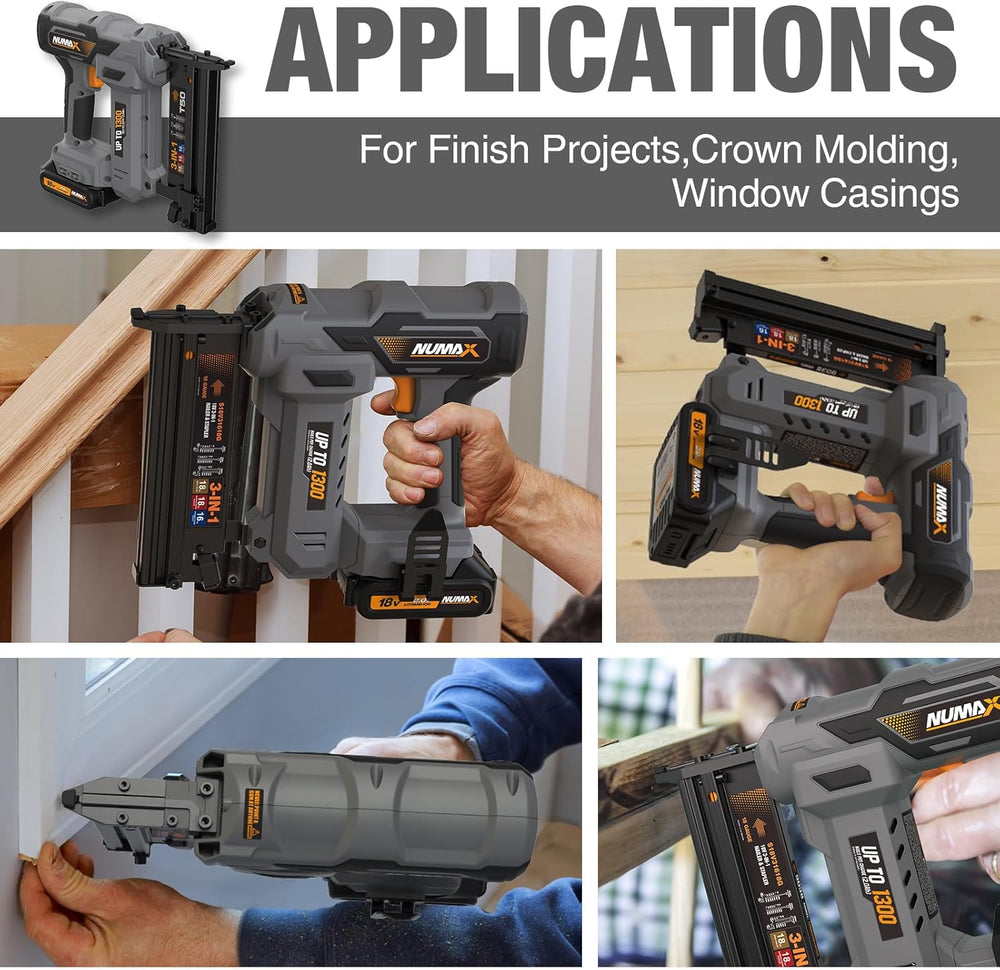18V Cordless 3-in-1 16 & 18 Gauge Finish Nailer, Brad Nailer, and Narrow Crown Stapler Kit