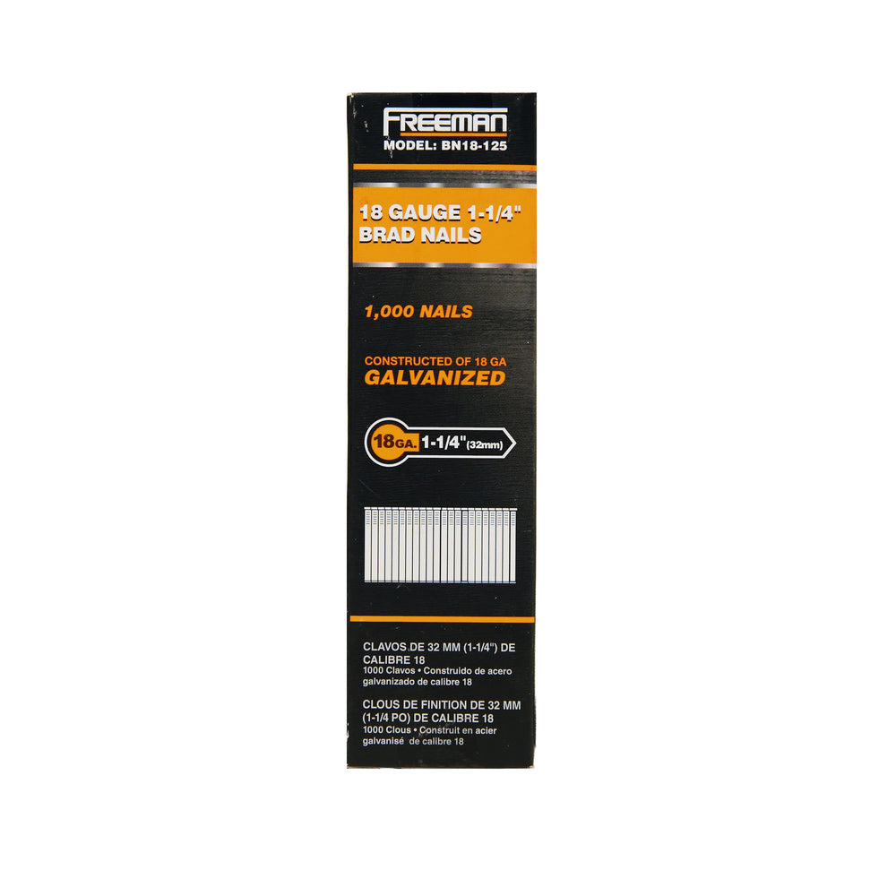 18-Gauge 1-1/4" Glue Collated Brad Nails (1000 Count)