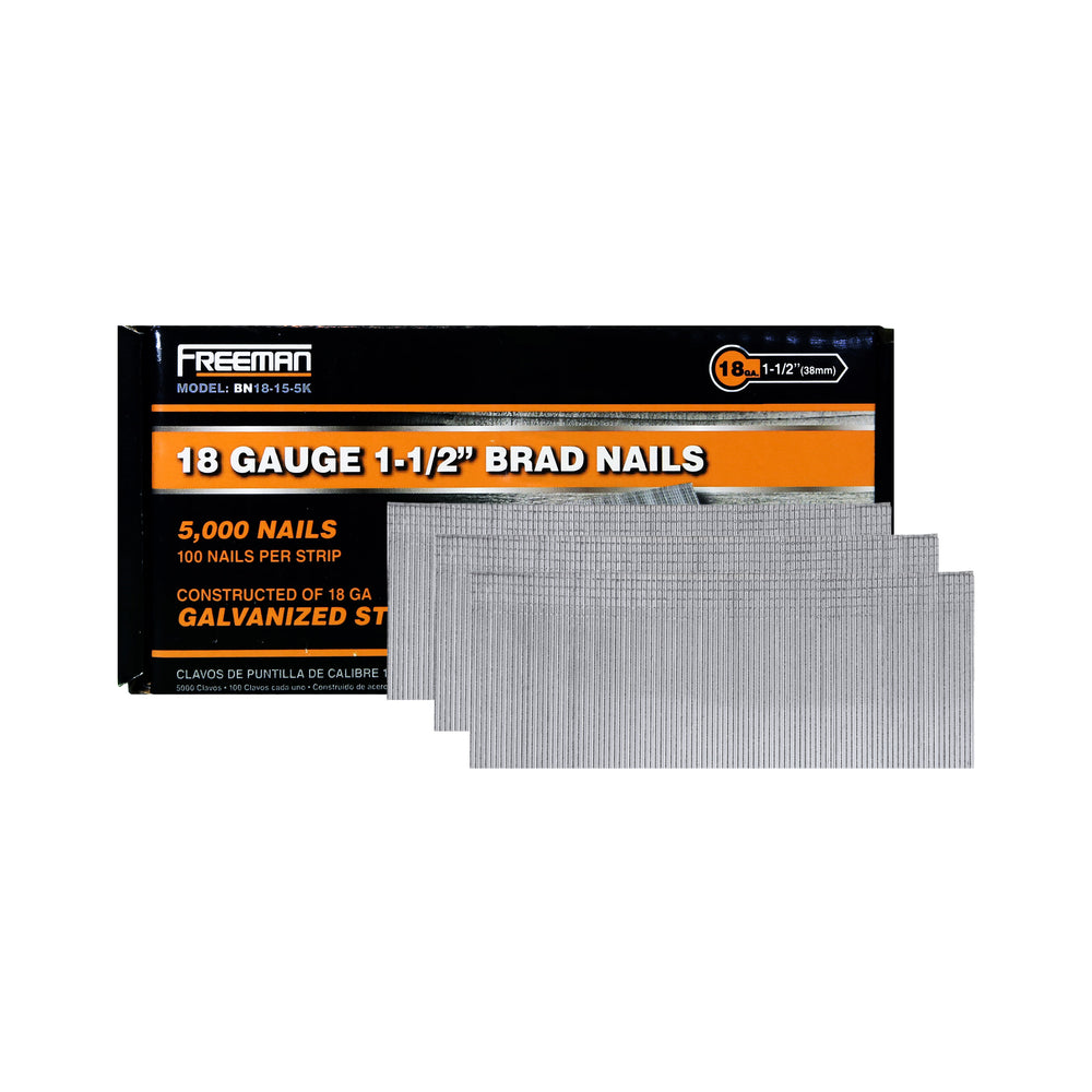 BN18-15-5K 18-Gauge 1-1/2" Glue Collated Brad Nails (5000 Count)