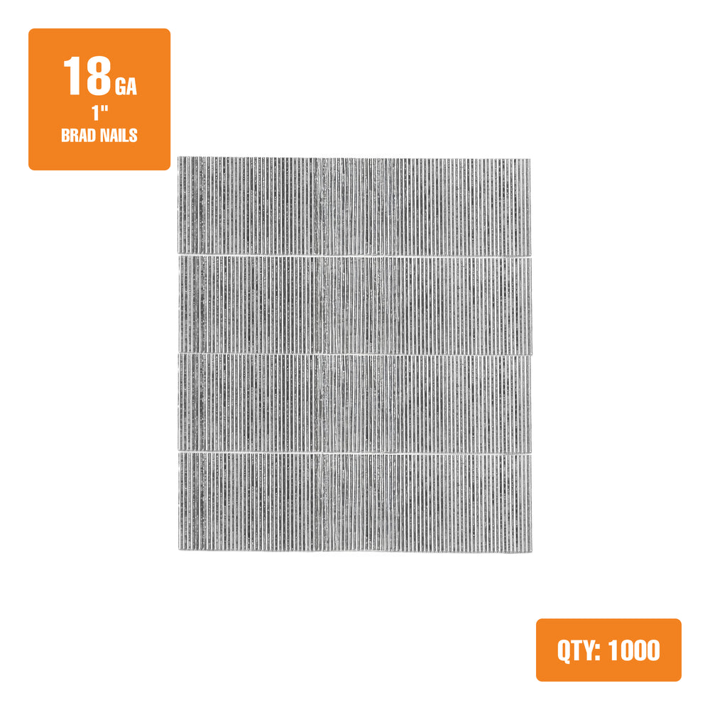 18-Gauge 1" Glue Collated Brad Nails (1000 Count)