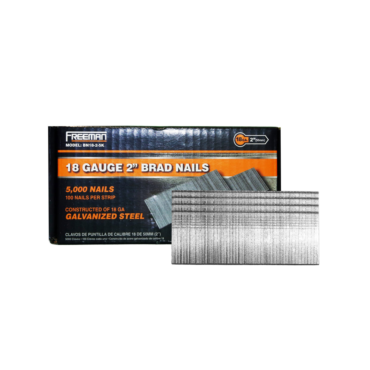 BN18-2-5K 18-Gauge 2" Glue Collated Brad Nails (5000 Count)