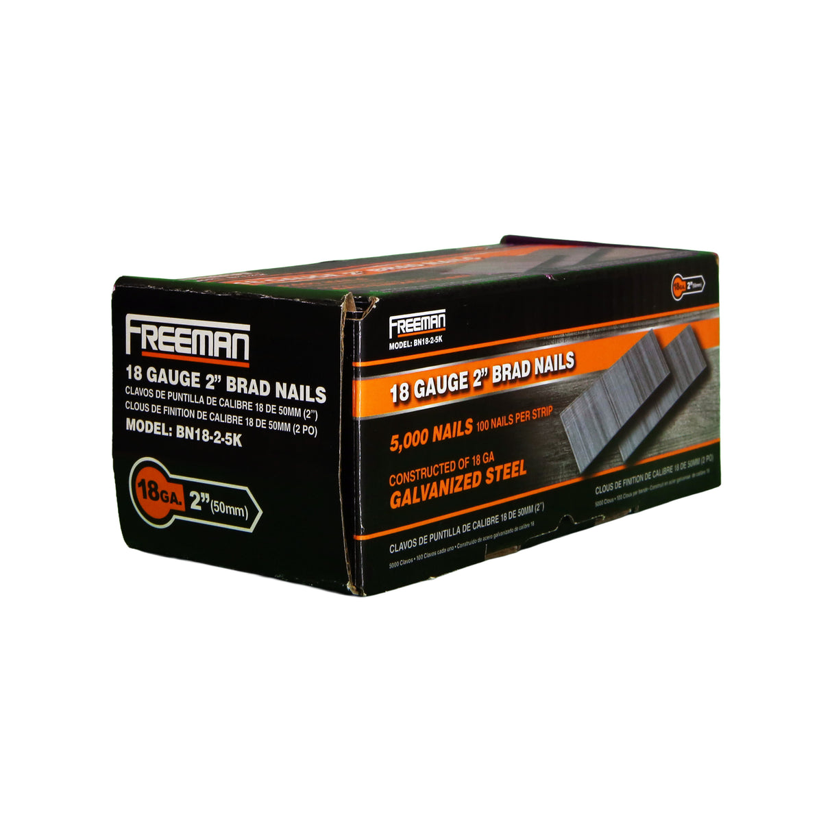 18-Gauge 2" Glue Collated Brad Nails (5000 Count)