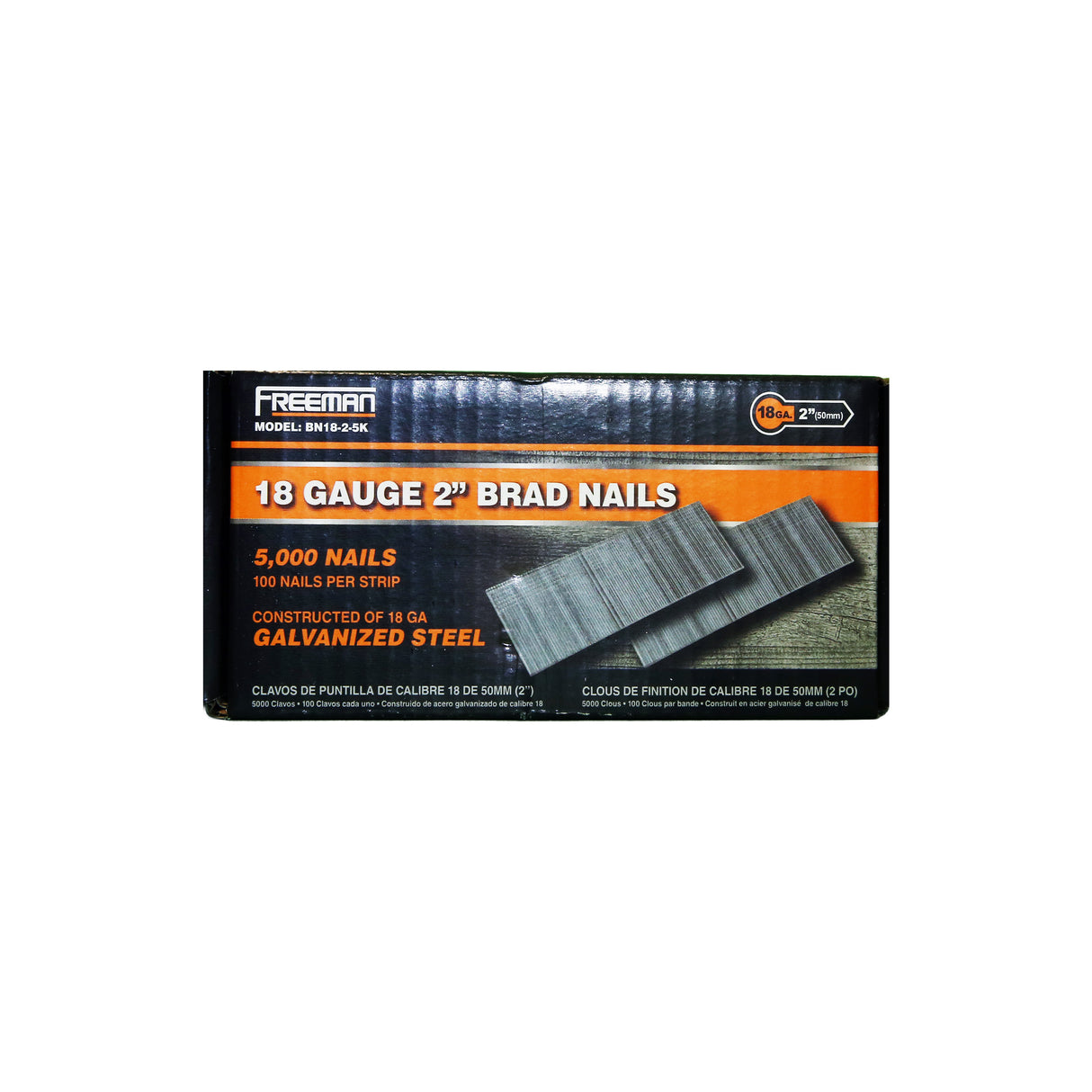 18-Gauge 2" Glue Collated Brad Nails (5000 Count)