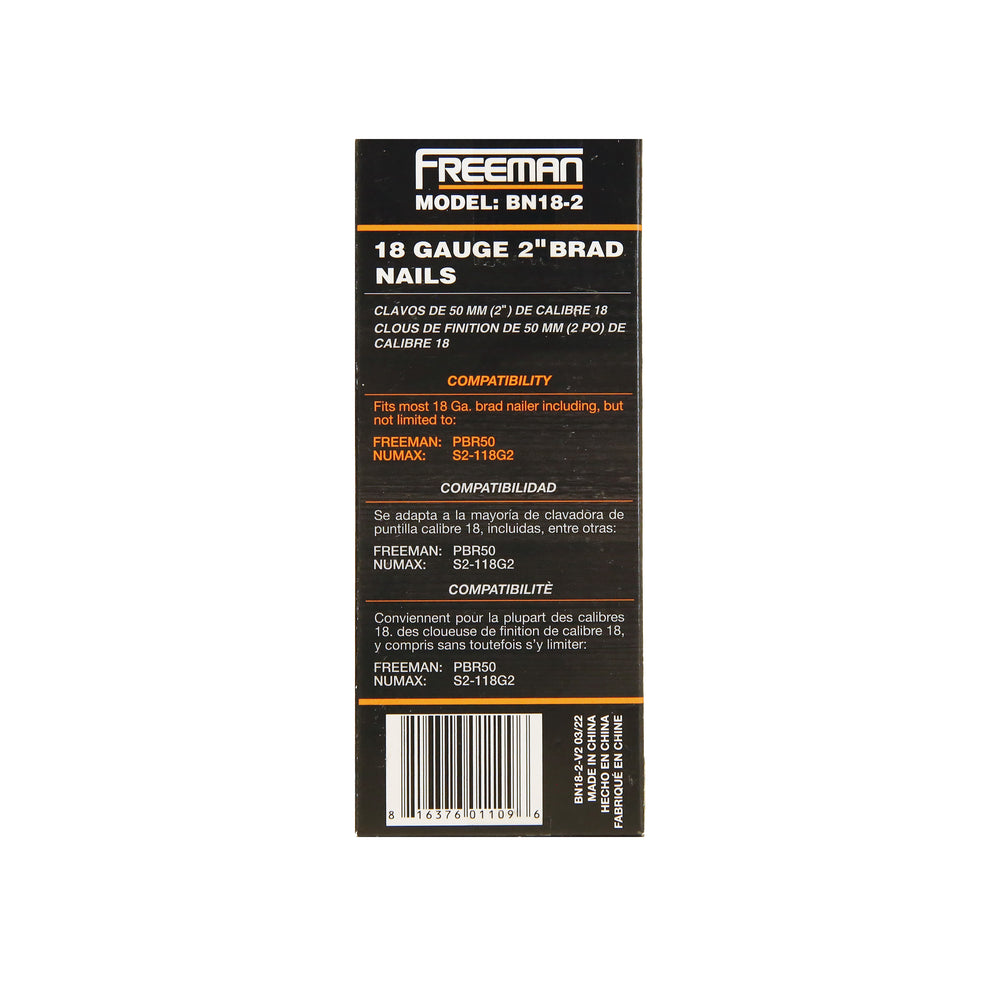 18-Gauge 2" Glue Collated Brad Nails (1000 Count)