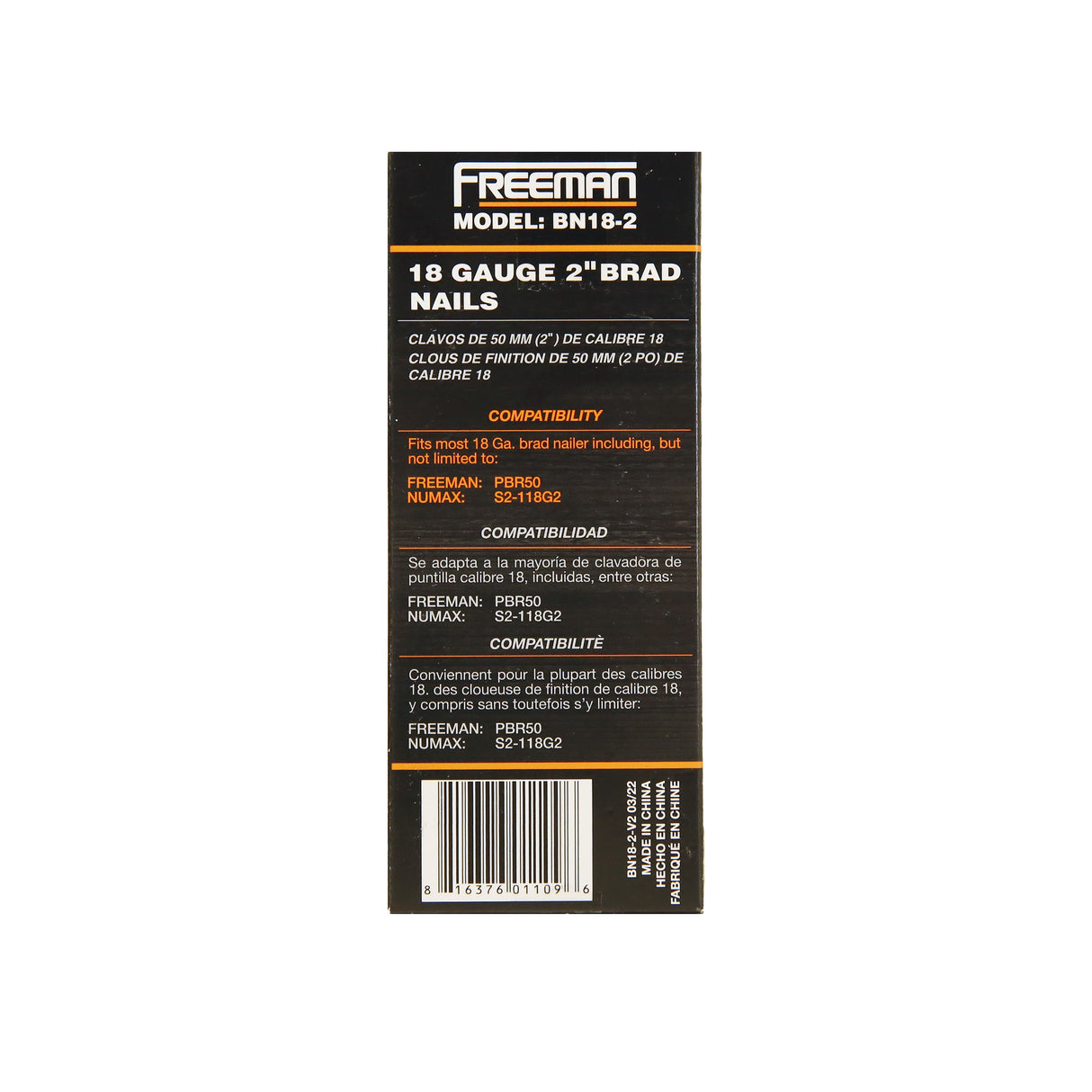 18-Gauge 2" Glue Collated Brad Nails (1000 Count)