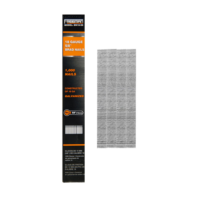 BN18-58 18-Gauge 5/8" Glue Collated Brad Nails (1000 Count)