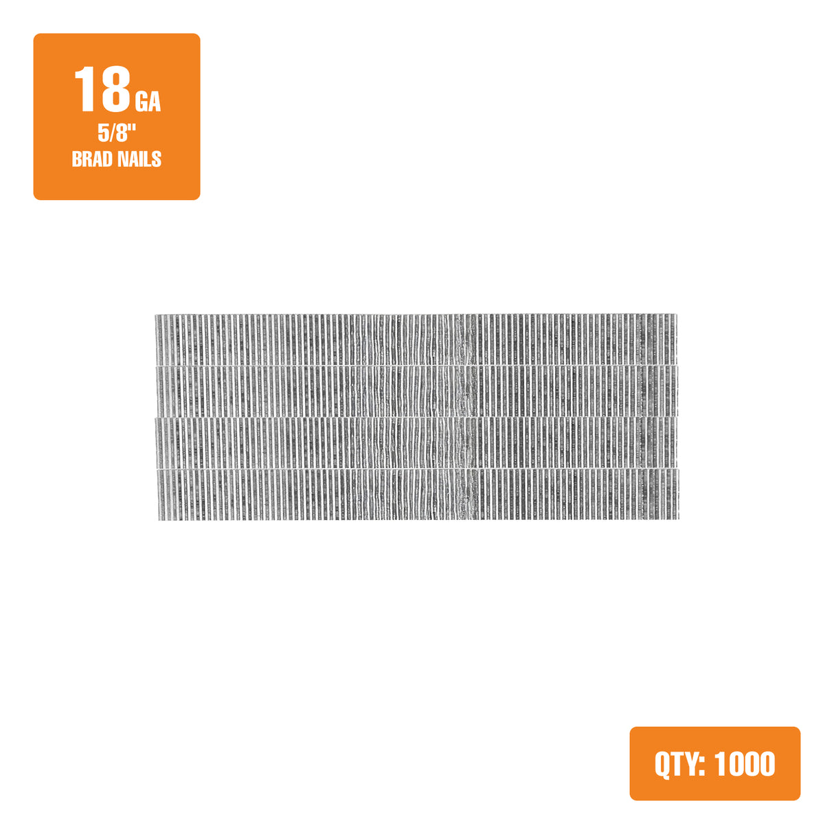 18-Gauge 5/8" Glue Collated Brad Nails (1000 Count)