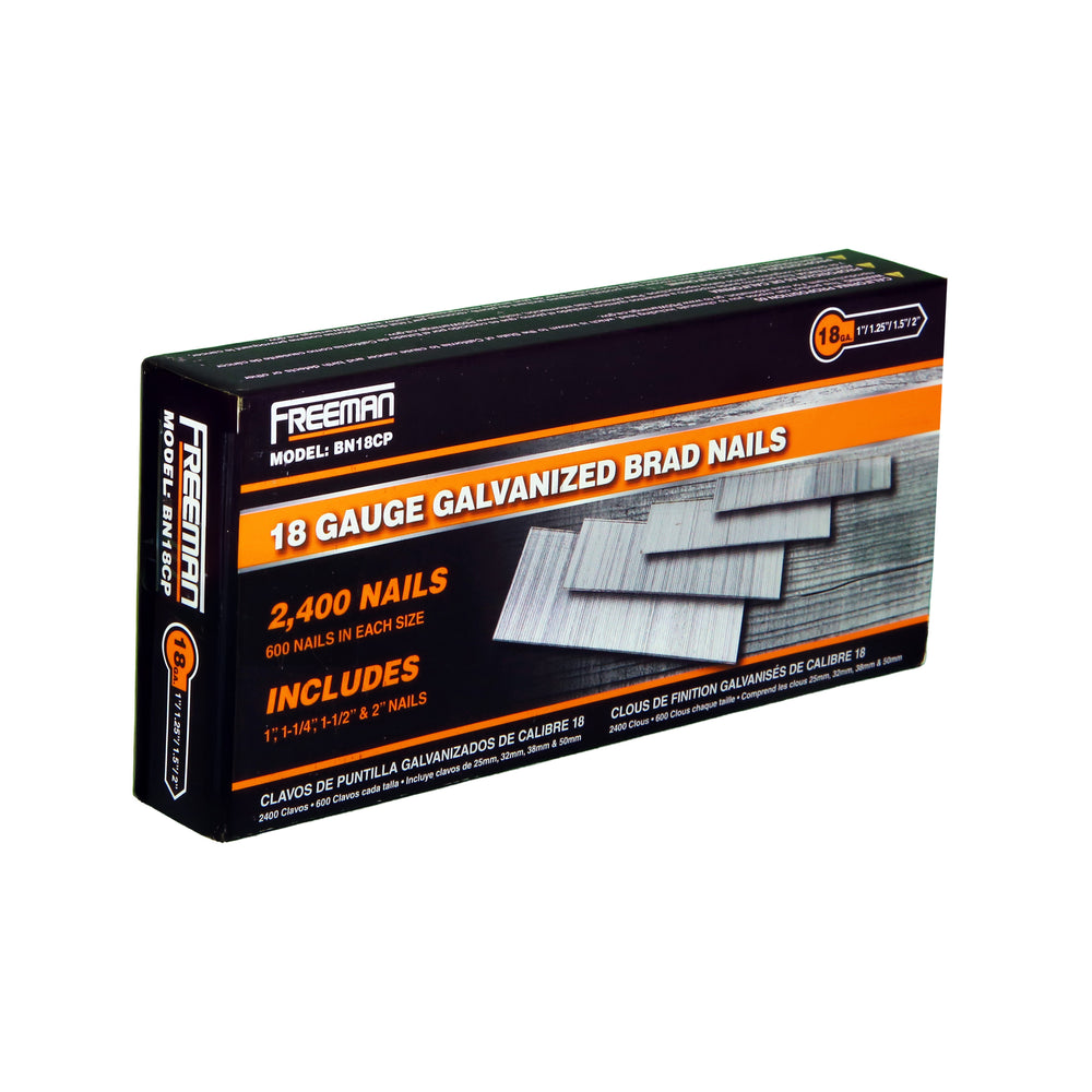 18-Gauge Combo Pack of Glue Collated Brad Nails (2400 Count)