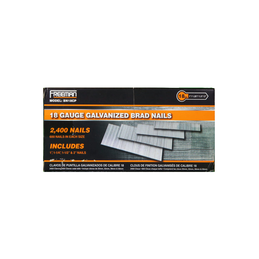 18-Gauge Combo Pack of Glue Collated Brad Nails (2400 Count)