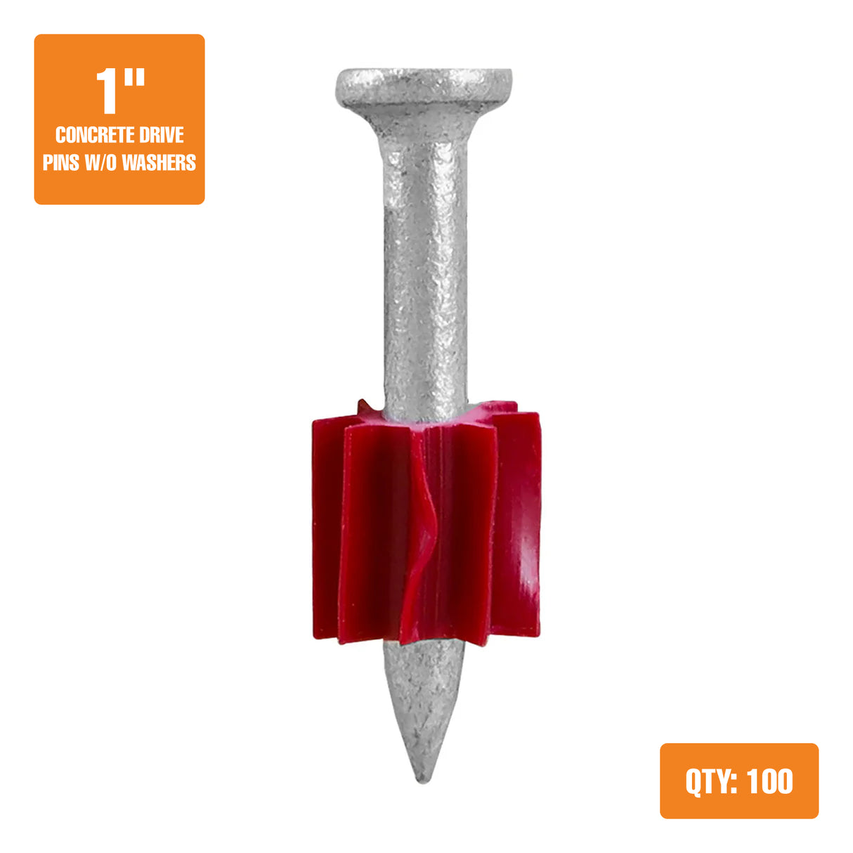 CNDPN1 1" Concrete Drive Pins without Washers (100 Count)