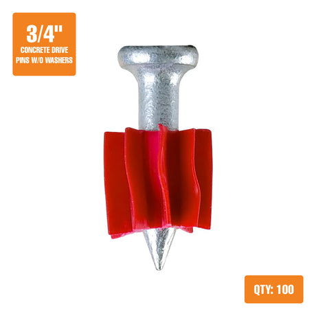 CNDPN34 3/4" Concrete Drive Pins without Washers (100 Count)