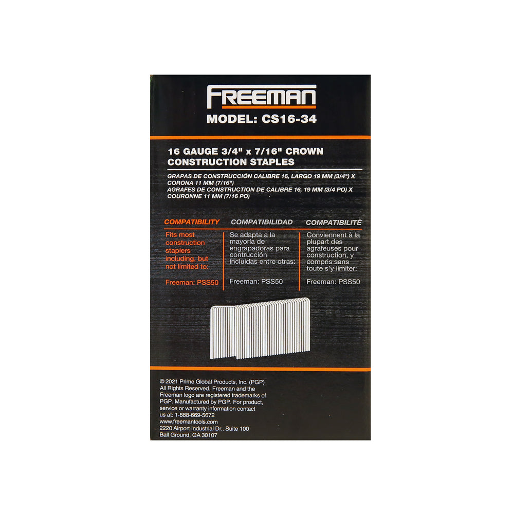 16-Gauge 3/4" Glue Collated Construction Staples with 7/16" Crown (2000 Count)