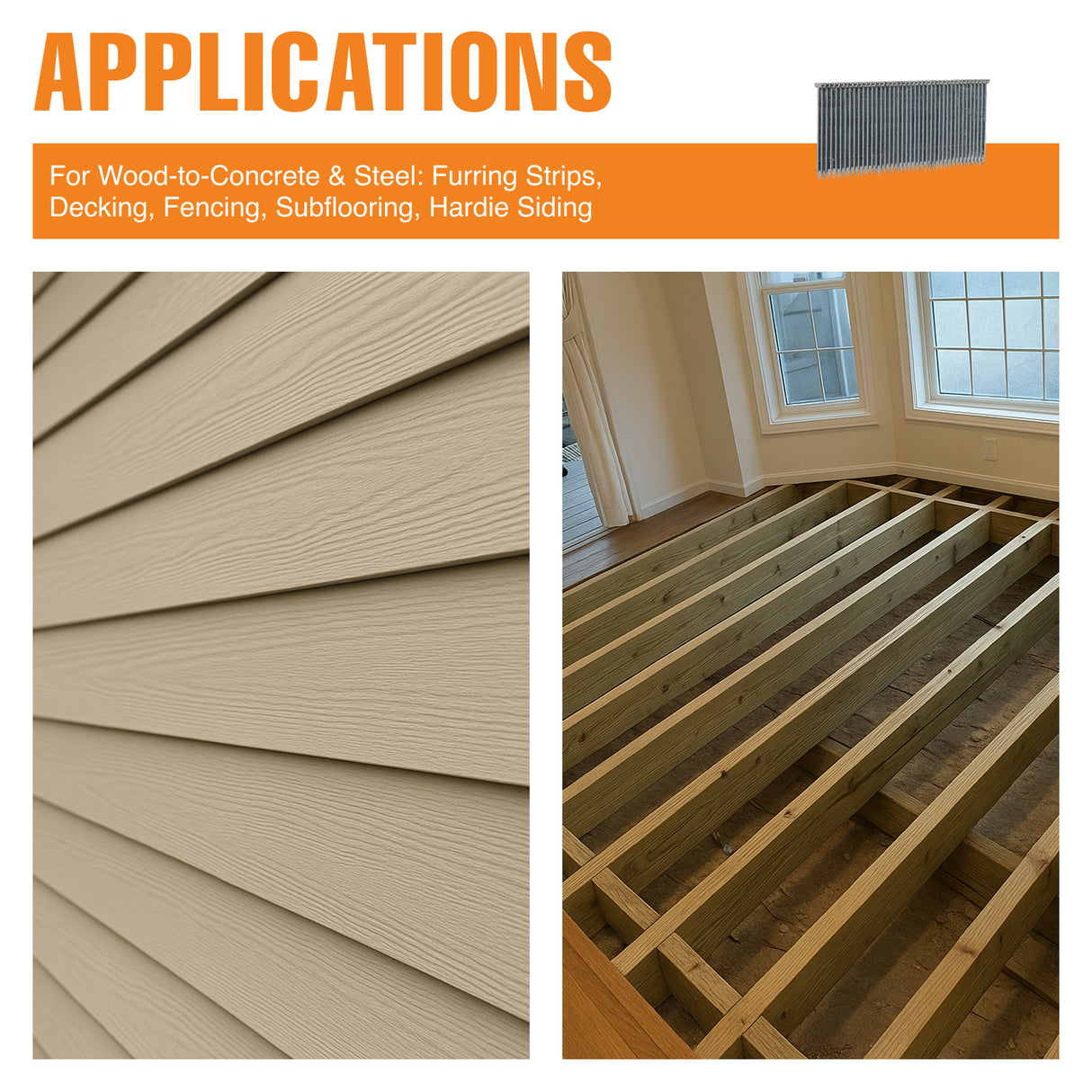 14-Gauge 1-1/2" to 2-1/2" Glue Collated Galvanized Concrete T-Nails (1000 Count)