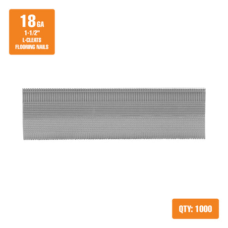 FN18L150 18-Gauge 1-1/2" Glue Collated Flooring L-Cleats (500 Count)