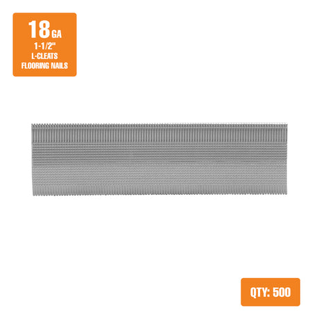 18-Gauge 1-1/2" Glue Collated Flooring L-Cleats (500 Count)