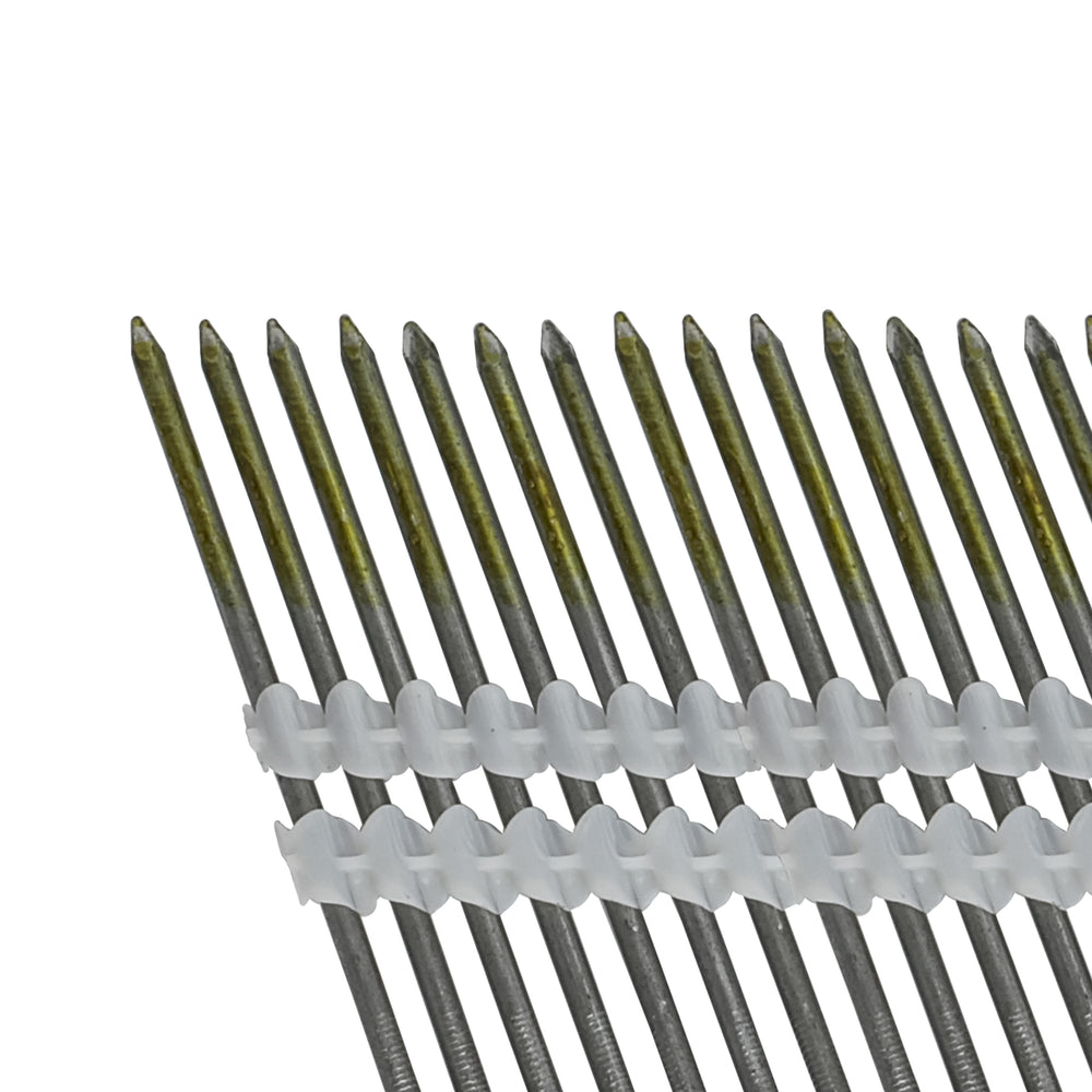 21 Degree .113" x 2-3/8" Plastic Collated Bright Finish Ring Shank Full Round Head Framing Nails (2000 Count)