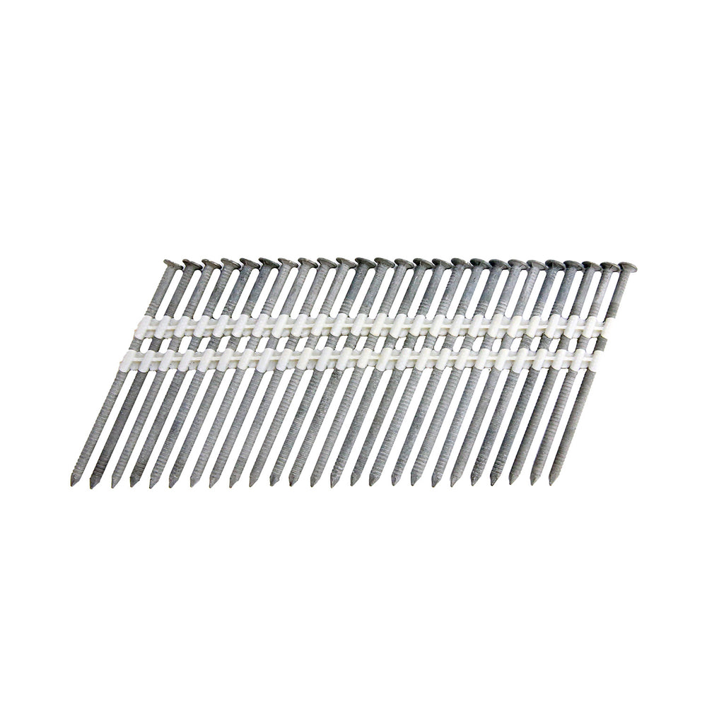 FR.131-314GRS 21 Degree .131" x 3-1/4" Plastic Collated Galvanized Ring Shank Full Round Head Framing Nails (2000 Count)