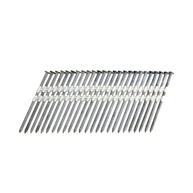FR.131-314GRS 21 Degree .131" x 3-1/4" Plastic Collated Galvanized Ring Shank Full Round Head Framing Nails (2000 Count)