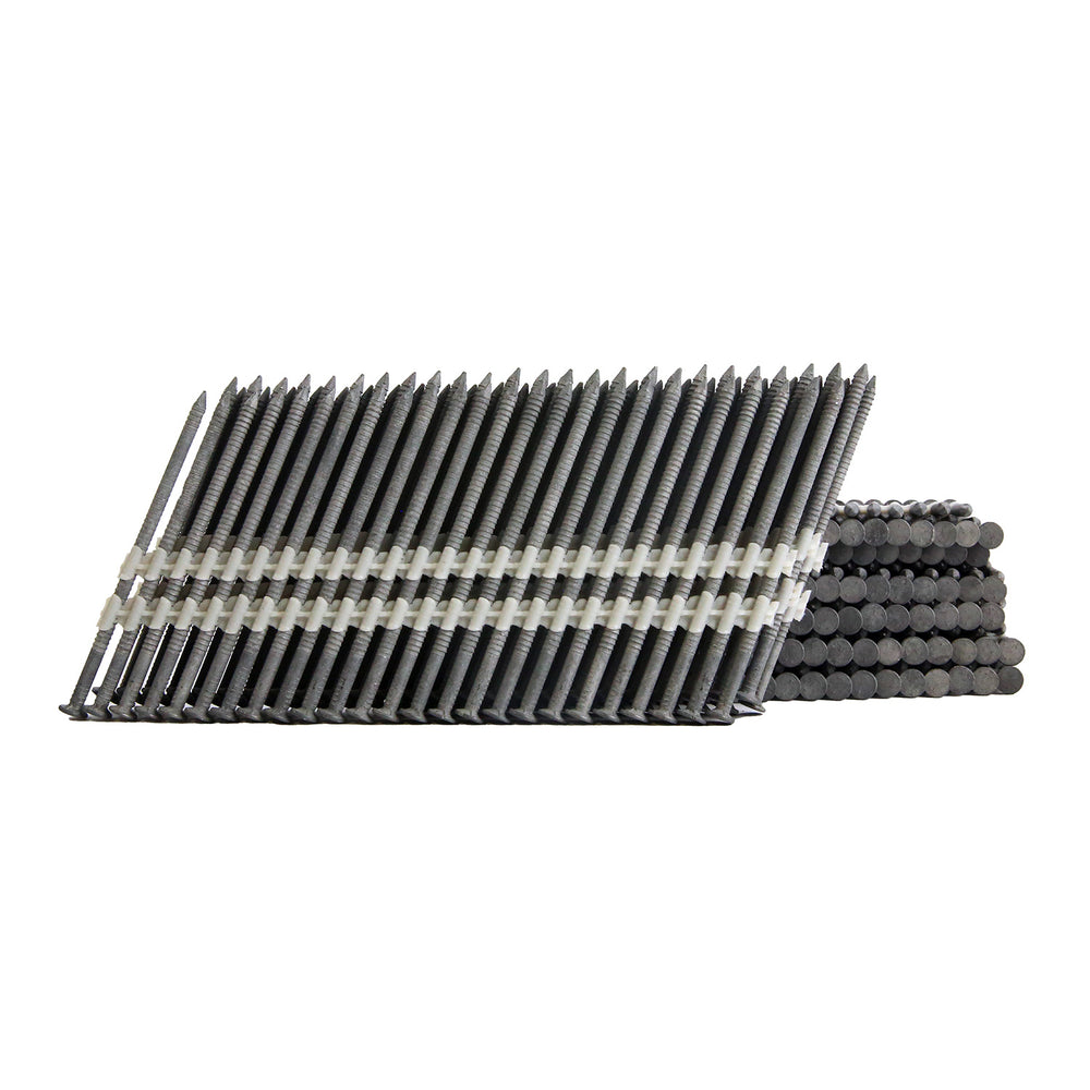 FR.131-314GRS 21 Degree .131" x 3-1/4" Plastic Collated Galvanized Ring Shank Full Round Head Framing Nails (2000 Count)