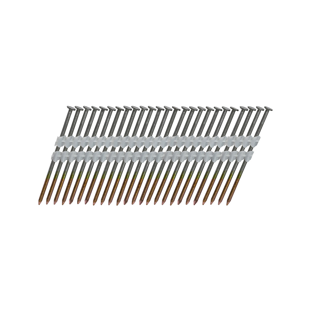 FR21120-3B 21 Degree .120" x 3" Plastic Collated Bright Finish Smooth Shank Full Round Head Framing Nails (2000 Count)
