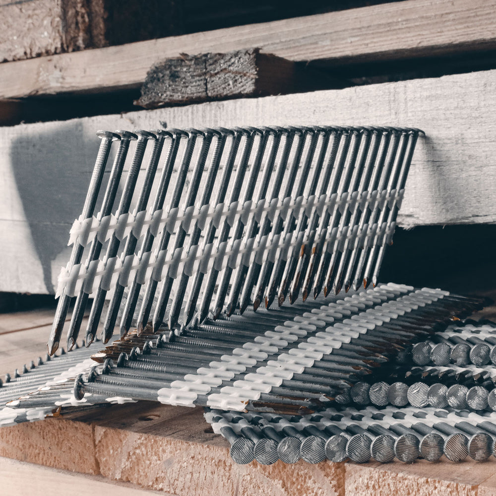 21 Degree 2-3/8" Plastic Collated Smooth Shank Full Round Head Framing Nails (500 Count)