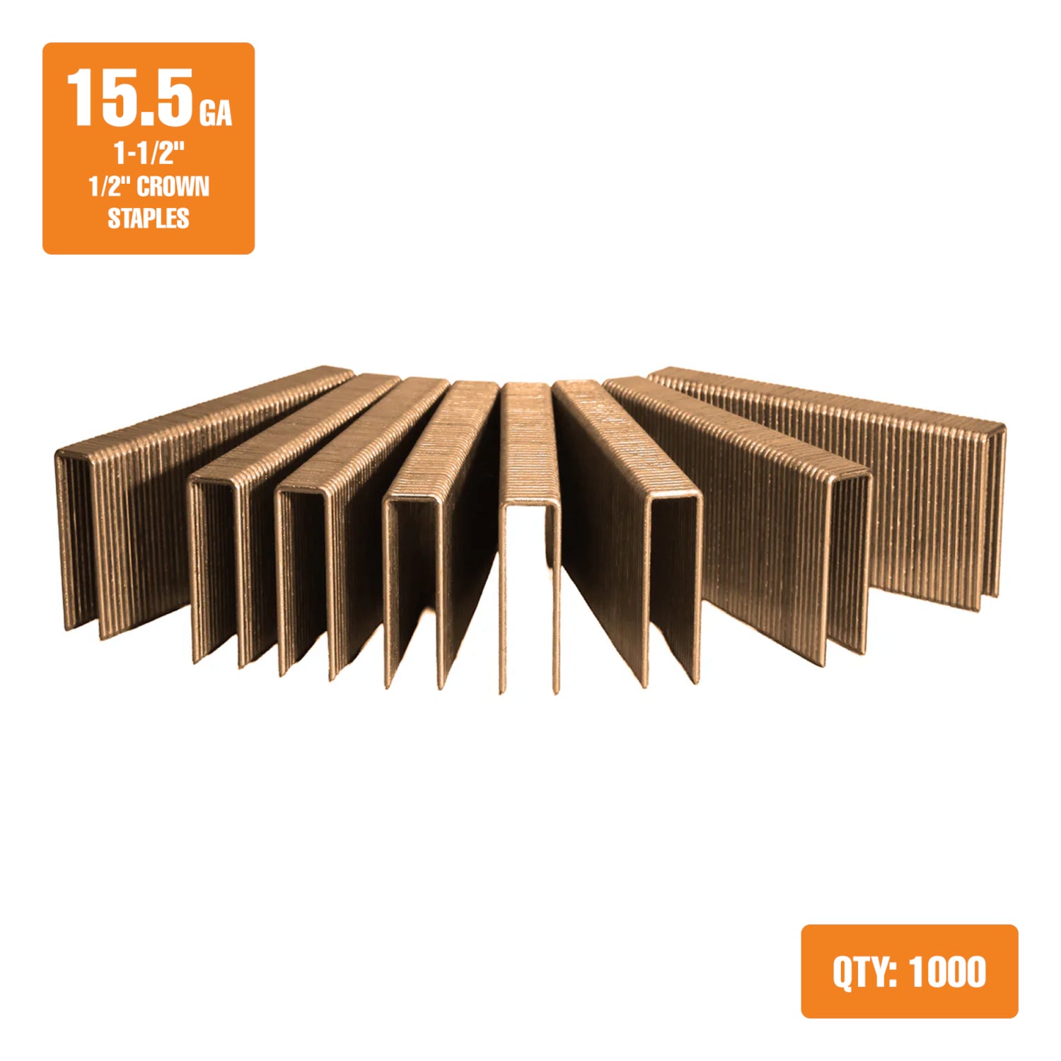 FS-151K 15.5-Gauge 1-1/2" Glue Collated Flooring Staples with 1/2" Crown (1000 Count)