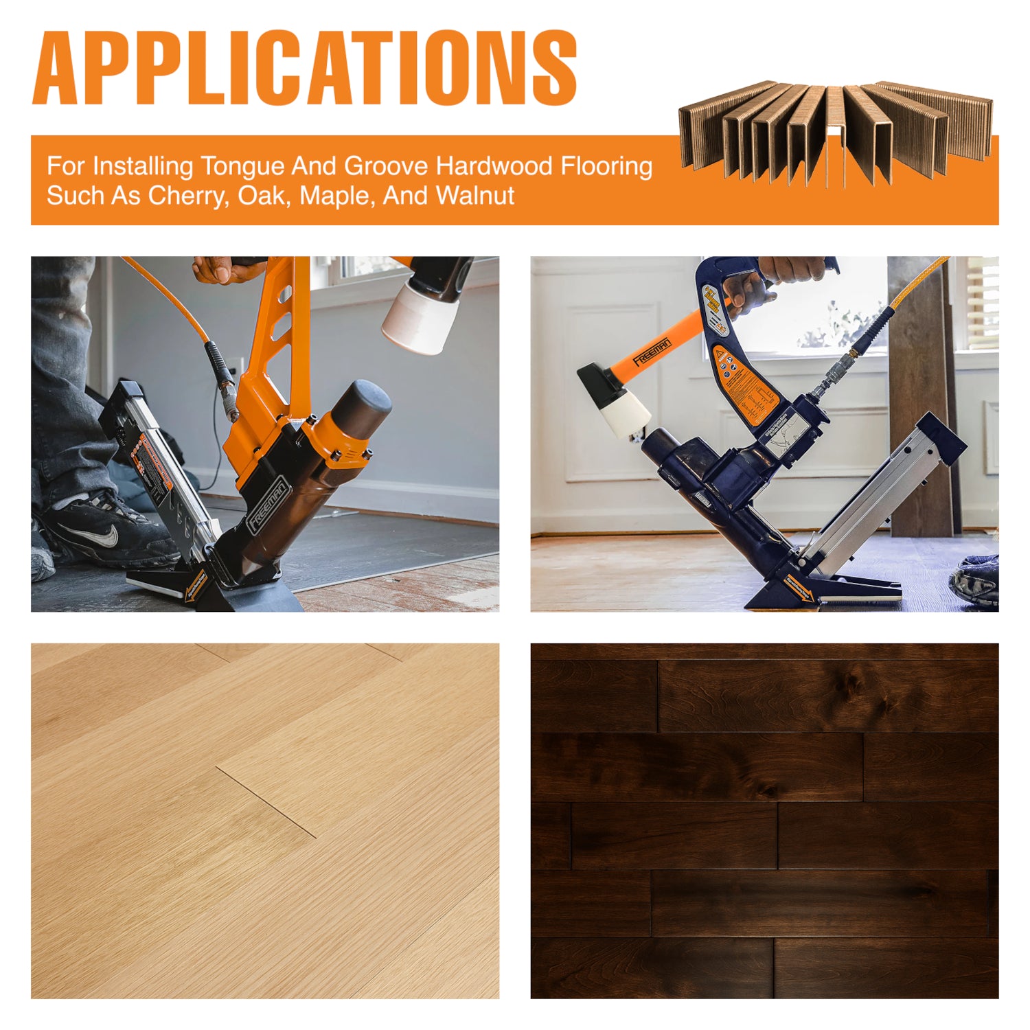 FS-151K 15.5-Gauge 1-1/2" Glue Collated Flooring Staples with 1/2" Crown (1000 Count)