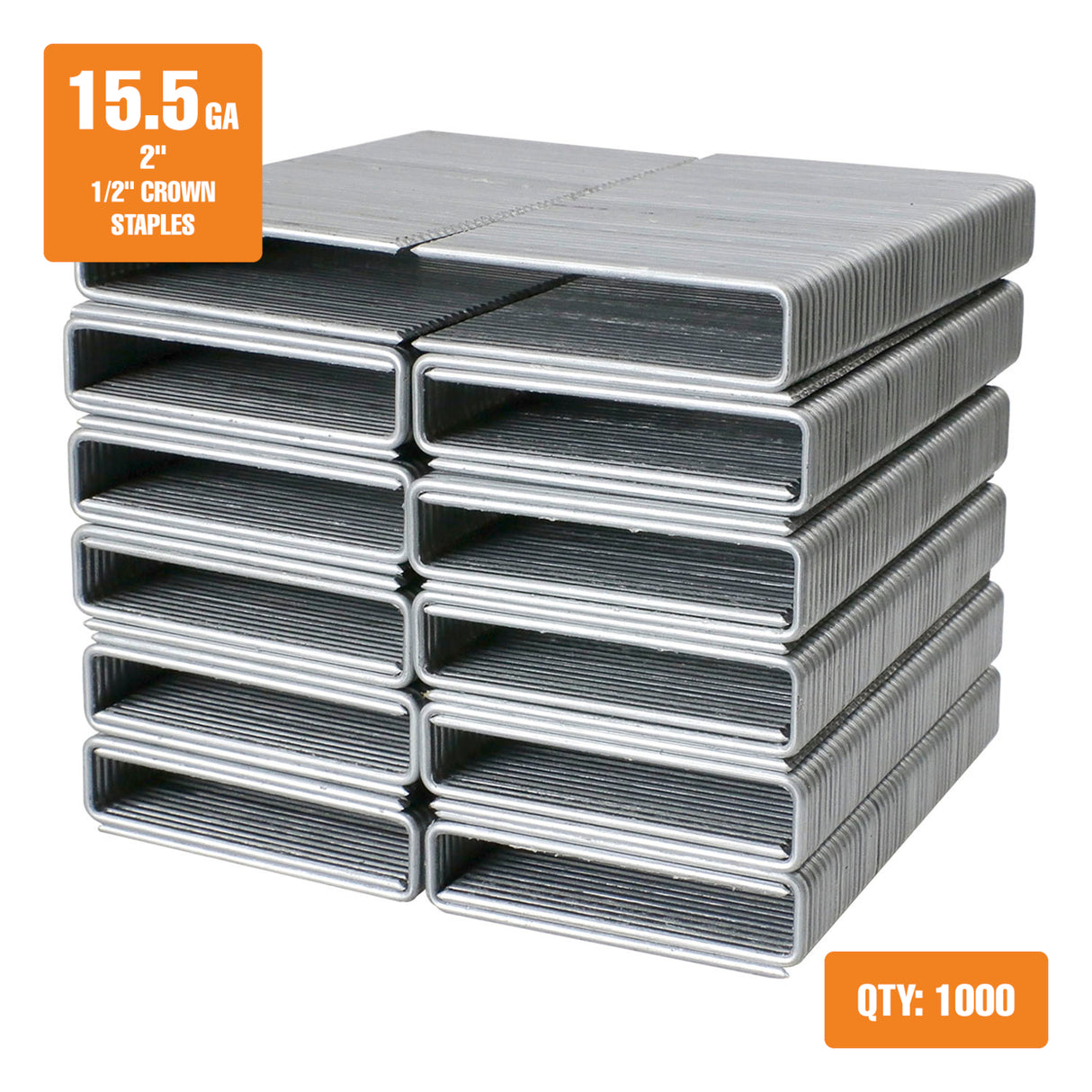 FS-21K 15.5-Gauge 2" Glue Collated Flooring Staples with 1/2" Crown (1000 Count)