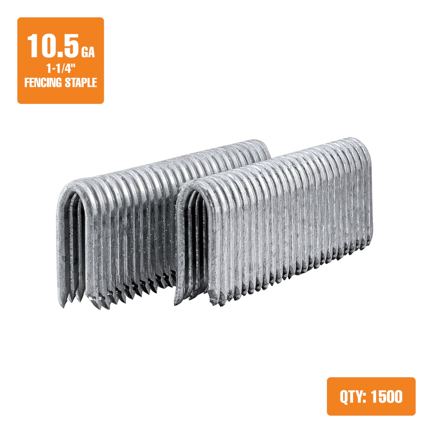 FS105G125 10.5-Gauge 1-1/4" Glue Collated Barbed Fencing Staples (1500 Count)