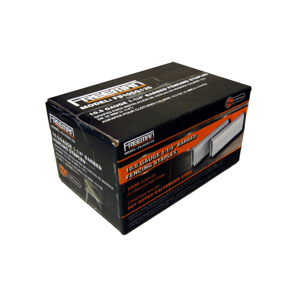 10.5-Gauge 1-1/4" Glue Collated Barbed Fencing Staples (1500 Count)