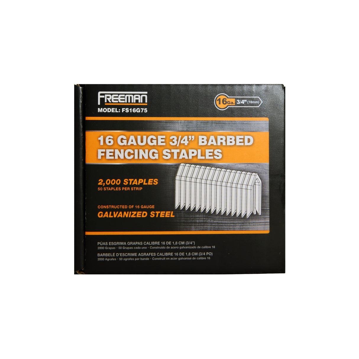 16-Gauge 3/4" Glue Collated Barbed Fencing Staples (2000 Count)