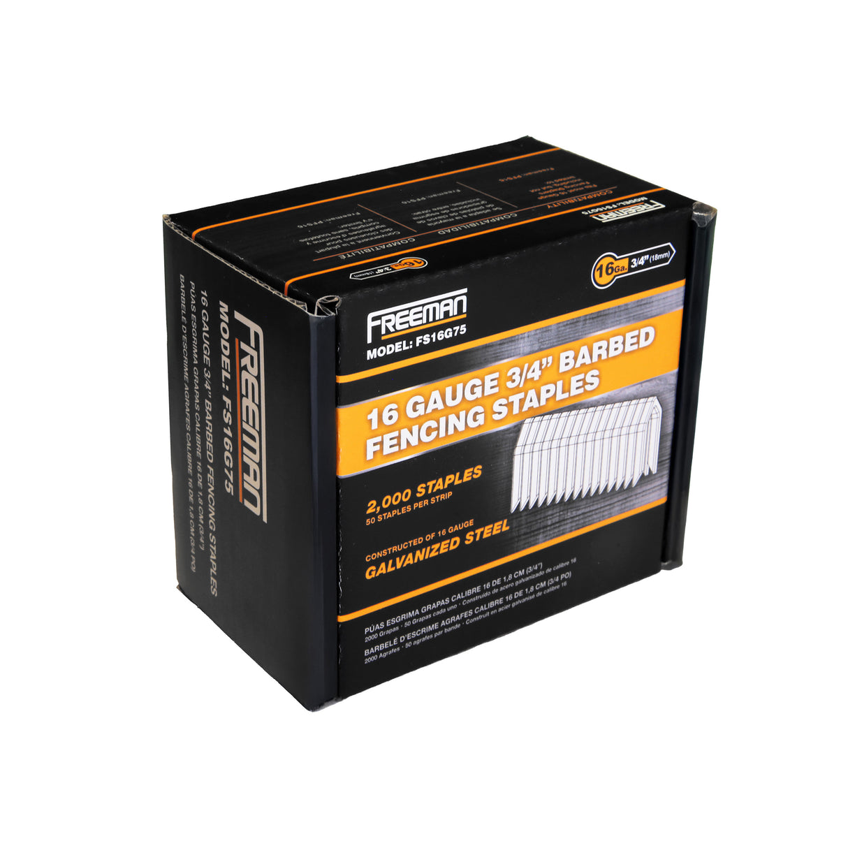16-Gauge 3/4" Glue Collated Barbed Fencing Staples (2000 Count)