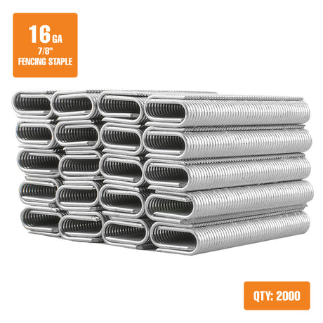 FS16G78 16-Gauge 7/8" Glue Collated Barbed Fencing Staples (2000 Count)