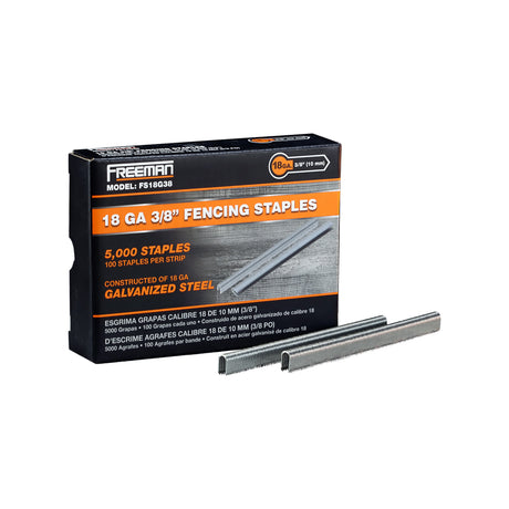 FS18G38 18-Gauge 3/8" Glue Collated Barbed Fencing Staples (5000 Count)