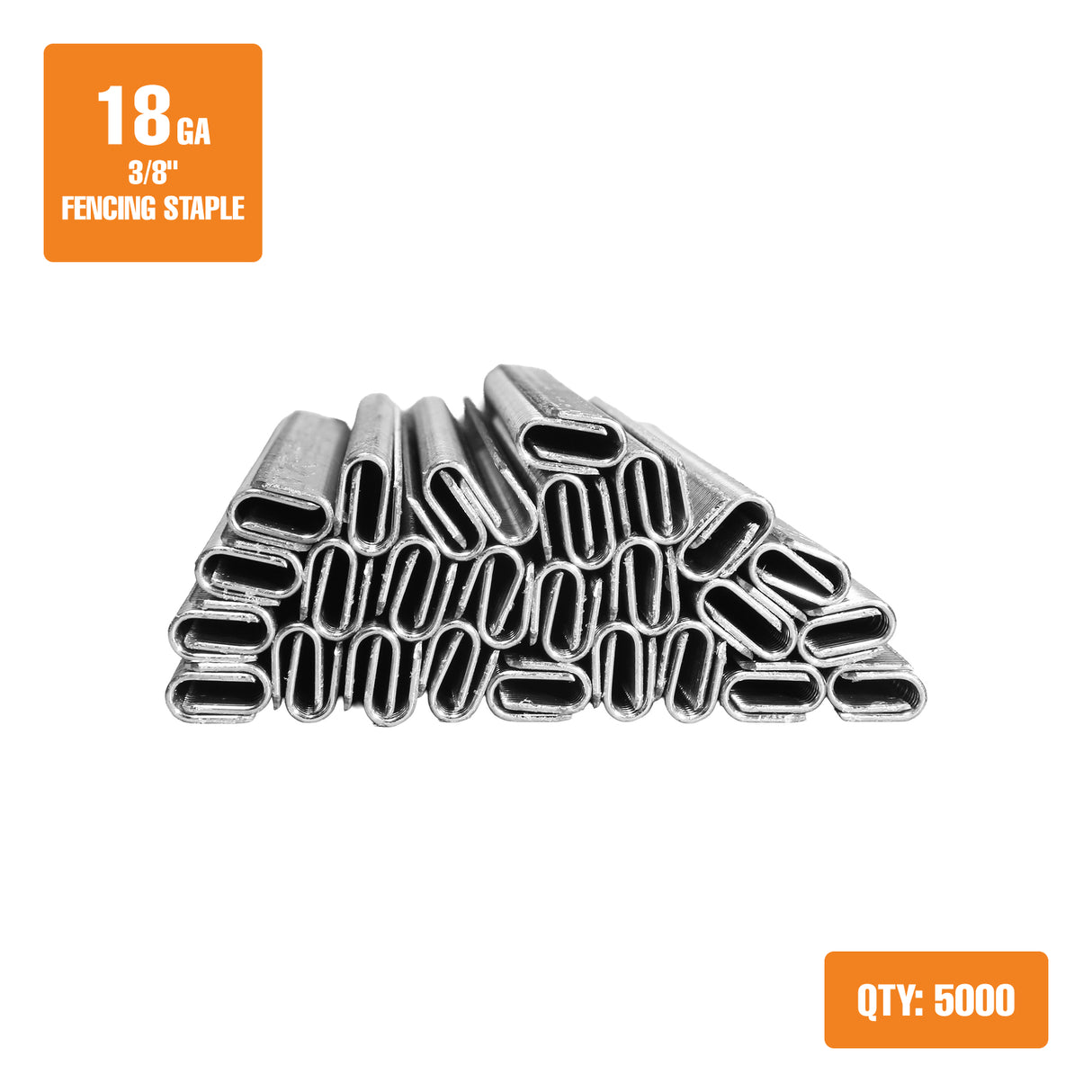 FS18G38 18-Gauge 3/8" Glue Collated Barbed Fencing Staples (5000 Count)