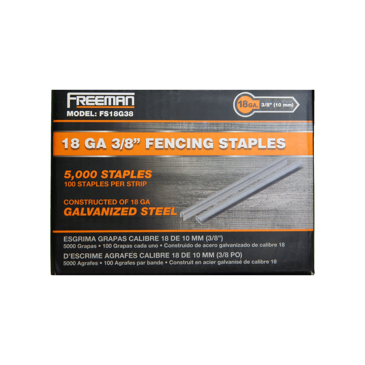 18-Gauge 3/8" Glue Collated Barbed Fencing Staples (5000 Count)