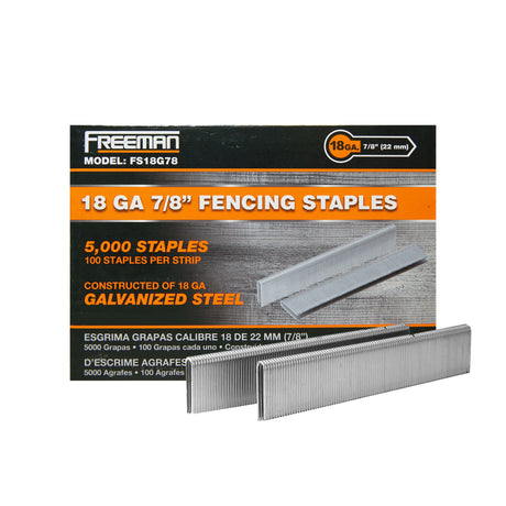 FS18G78 18-Gauge 7/8" Glue Collated Barbed Fencing Staples (5000 Count)