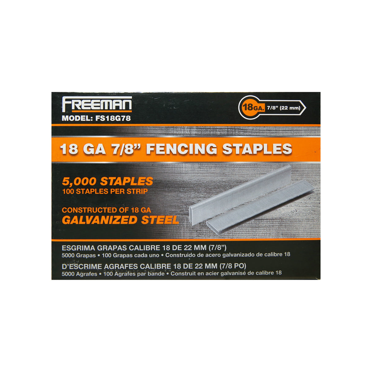 18-Gauge 7/8" Glue Collated Barbed Fencing Staples (5000 Count)