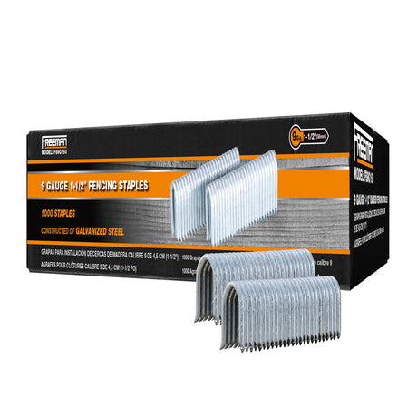 FS9G150 9-Gauge 1-1/2" Glue Collated Fencing Staples (1000 Count)