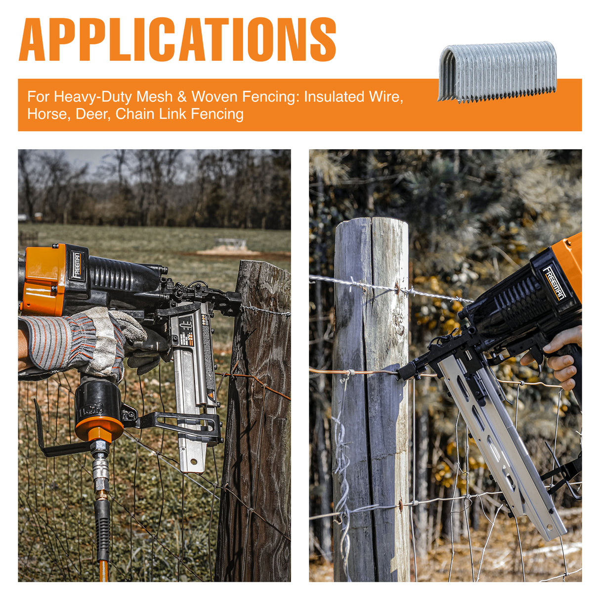 FS9G150 9-Gauge 1-1/2" Glue Collated Fencing Staples (1000 Count)