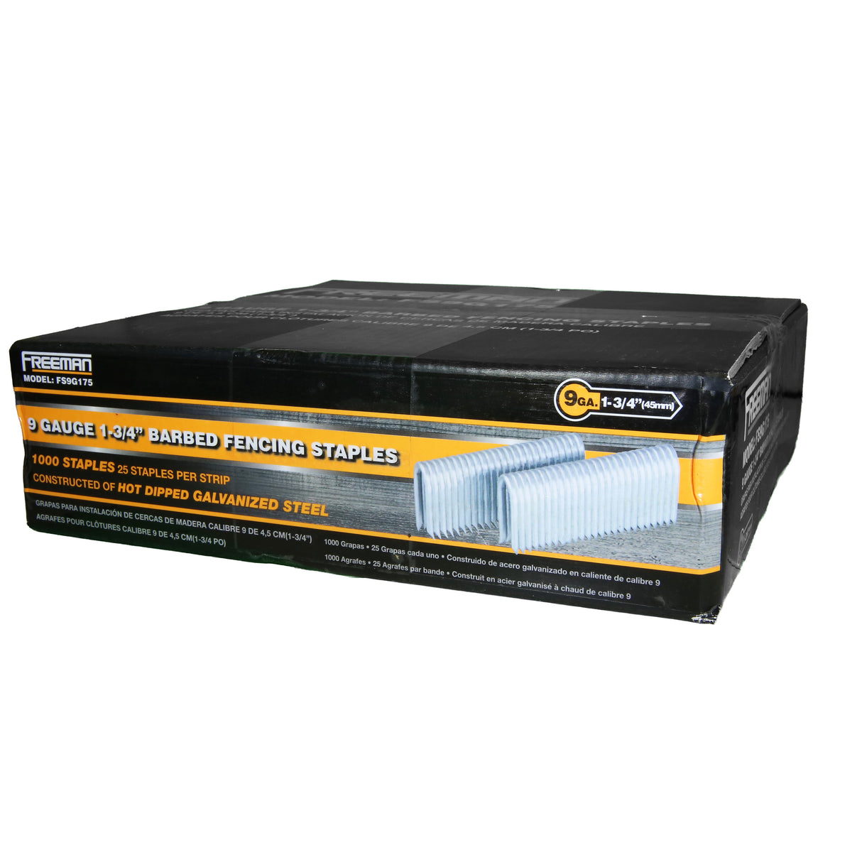 9-Gauge 1-1/2" to 2" Glue Collated Galvanized Fencing Staples (1000 Count)