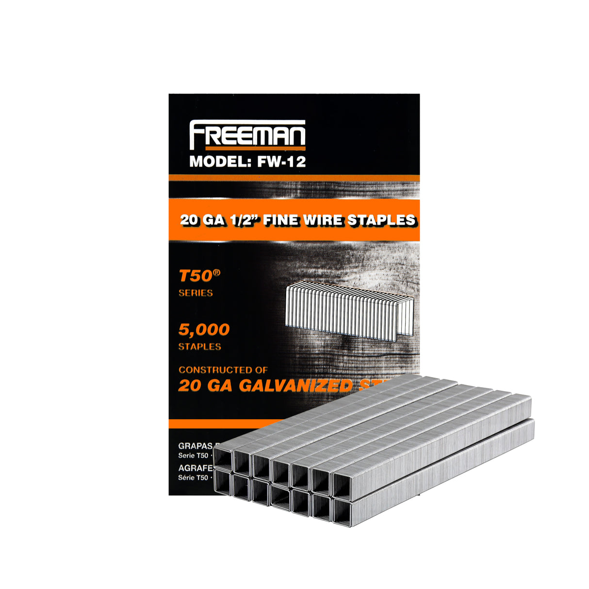 FW-12 20-Gauge 1/2" Glue Collated Fine Wire Staples (5000 Count)