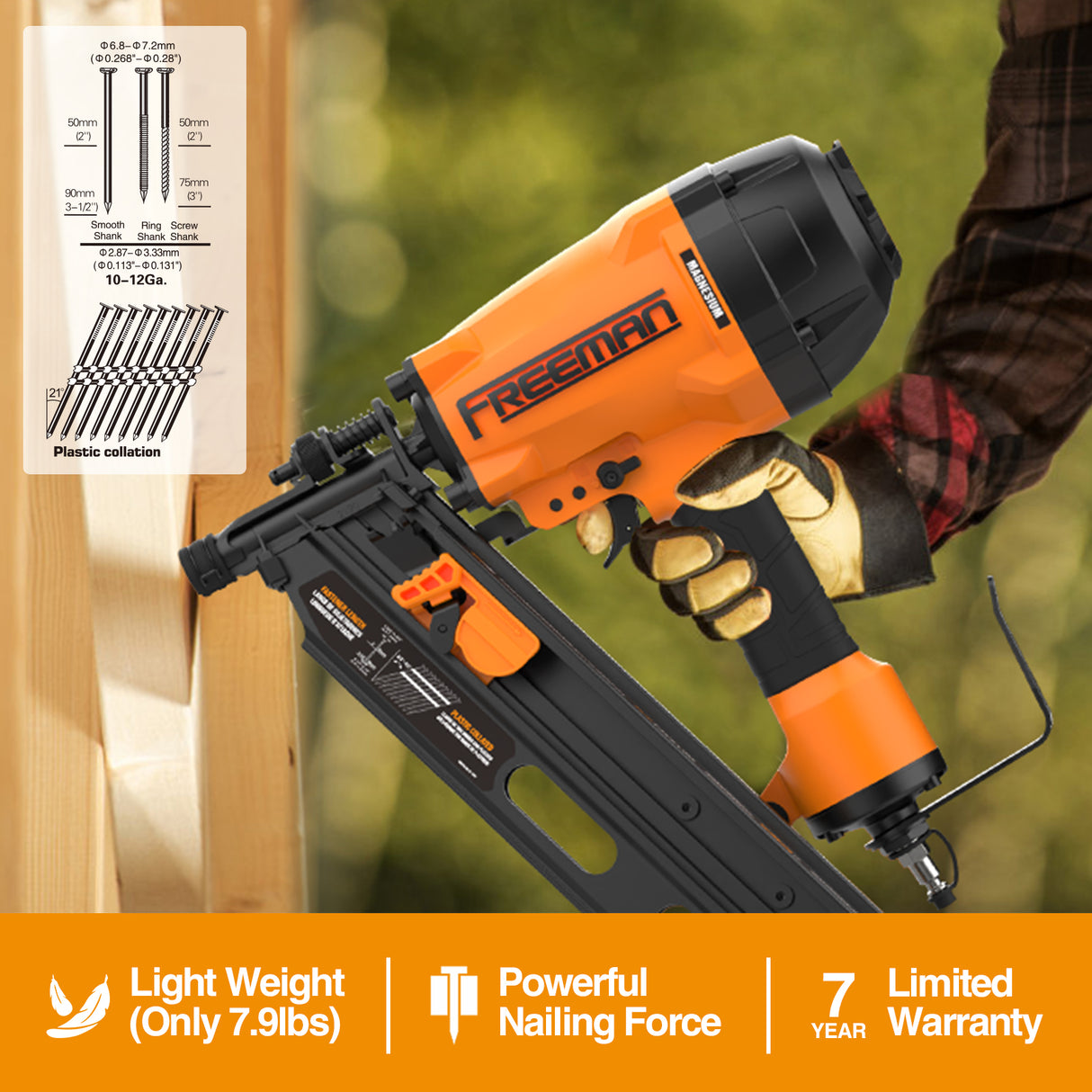 G2FR2190 2nd Generation Pneumatic 21 Degree 3-1/2" Framing Nailer
