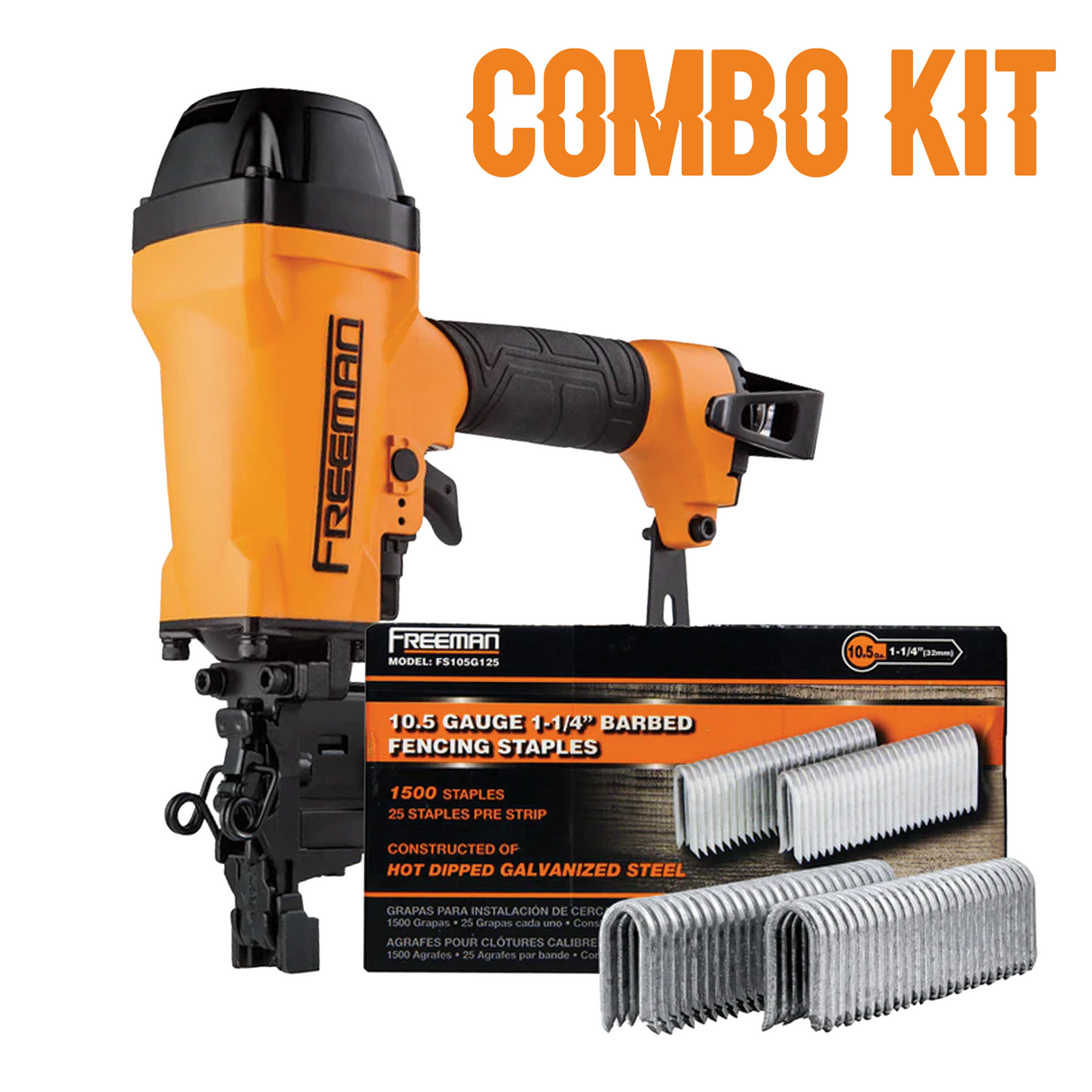 G2 Pneumatic 10.5-Gauge Fencing Stapler + 1-1/4" Fencing Staples (1500) Kit