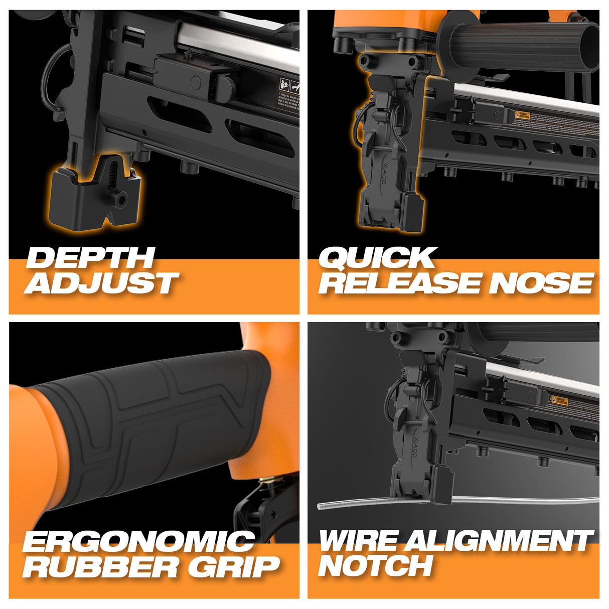 G2FS9 2nd Generation Pneumatic 9-Gauge 2" Fencing Stapler