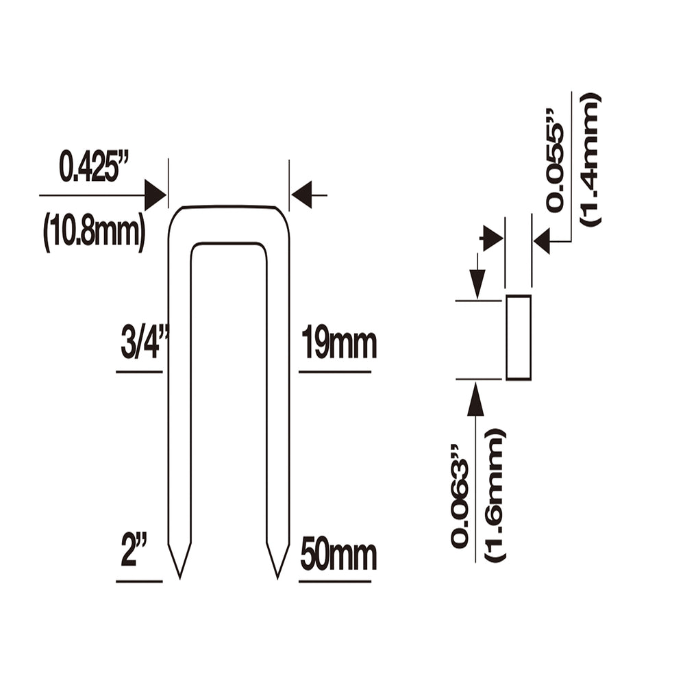 Pneumatic 16-Gauge 2" Medium Crown Construction Stapler, 2nd Generation
