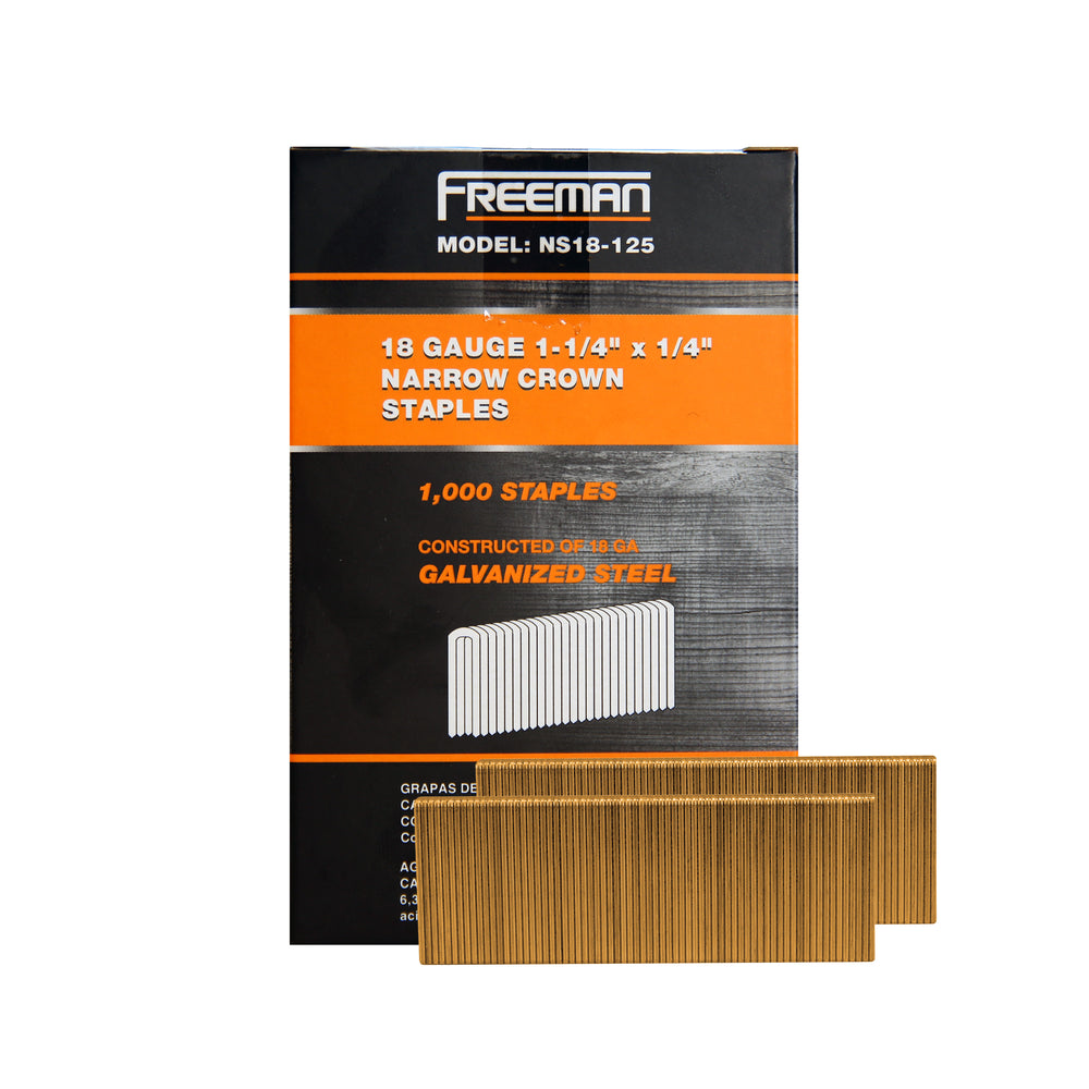 NS18-125 18-Gauge 1-1/4" Glue Collated Narrow Crown Staples (1000 Count)