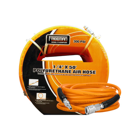 P1450RPUWF 1/4" x 50' Polyurethane Air Hose with 1/4" NPT Fittings