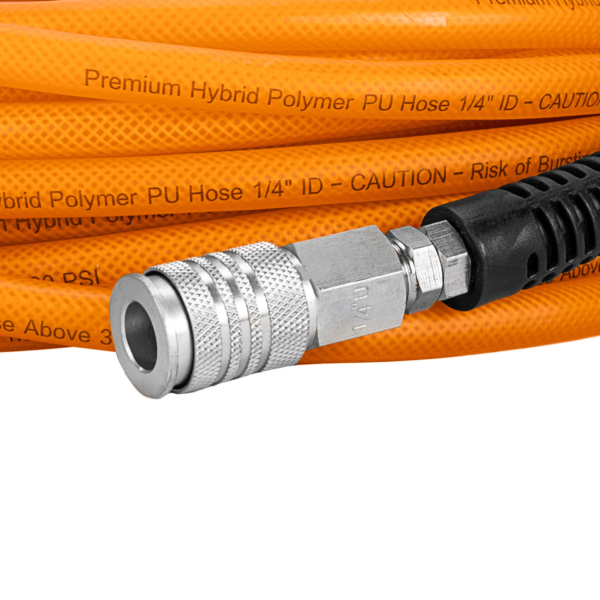 P1450RPUWF 1/4" x 50' Polyurethane Air Hose with 1/4" NPT Fittings