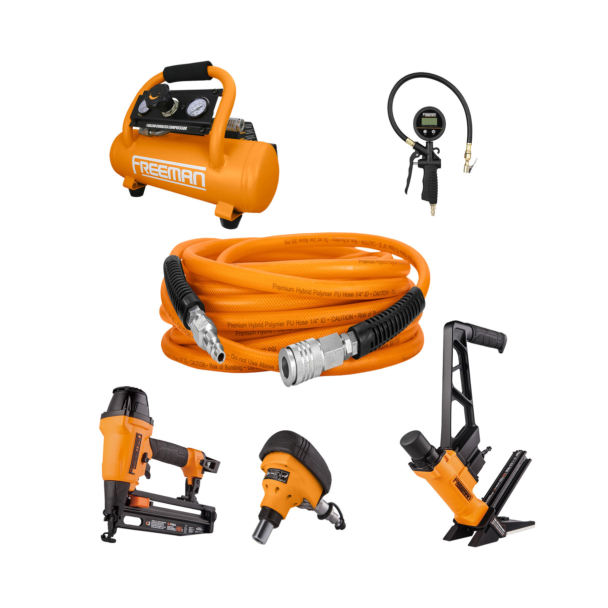 1/4" x 50' Polyurethane Air Hose with 1/4" NPT Fittings